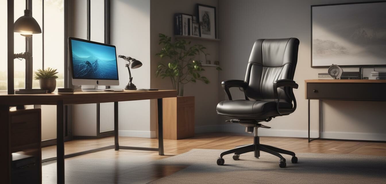 High back office chair in home office